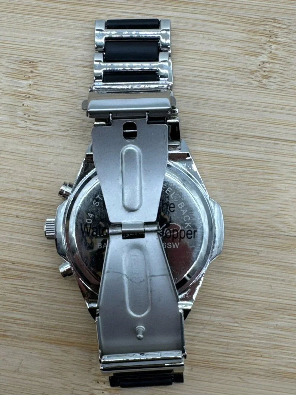 Ed Hardy Men's Silver Tone Bracelet Watch Blue Dial Black Bezel Quartz